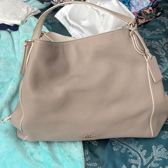 Coach Handbags - Coach Taupe Leather Shoulder Bag